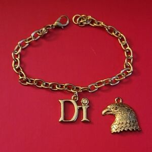 Christian Dior Vintage Di Gold Charm Eagle Bracelet